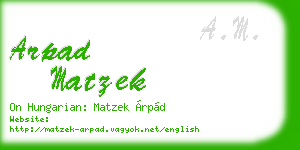 arpad matzek business card